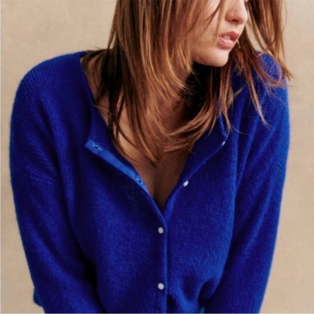 Electric blue sézane Gaspard cardigan - Picture 2 of 5